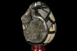 Septarian Dragon Egg Geode - Brown Crystals #88350-1
